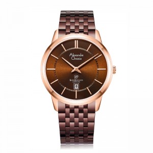 Alexandre Christie AC 8709 Rosegold Brown Man Slim Elegance Sapphire MDBROBO